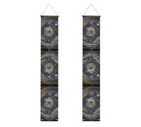 Bannière de porche de remise de diplôme BROLEO Tarot Boussole Imprimée Bannière décorative pour extérieur intérieur cour fête 30,5 x 180,3 cm