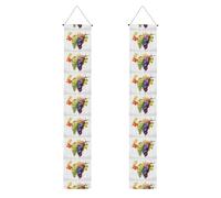 Bannière de porche de remise de diplôme BROLEO Two Bunches of Grapes Prints Decor Banner Door Sign, pour extérieur et intérieur, cour, fête, 30,5 x 180,3 cm