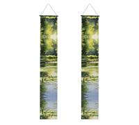 Bannière de porche de remise de diplôme BROLEO Water Lilies in the Pond Prints Decor Banner Door Sign pour extérieur intérieur cour fête 30,5 x 180,3 cm