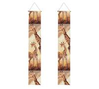 Bannière de porche de remise de diplôme - Imprimé girafe mère et enfant Drapeaux à suspendre pour fête d'entrée, pour décoration d'intérieur/extérieur