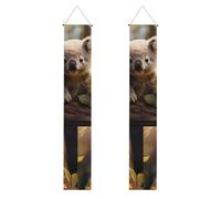 Bannière de porche de remise de diplôme - Joli koala imprimé drapeau à suspendre pour fête d'entrée, décoration d'intérieur/extérieur