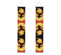 Bannière de porche de remise de diplôme Silhouettes d'arts martiaux WHJDPP Décoration de porte, pour extérieur et intérieur, cour, fête, 30,5 x 180,3 cm
