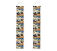 Bannière de porche de remise de diplôme Tortues YYHWHJDE sur la plage Impression décorative Panneau de porte, pour extérieur et intérieur, cour, fête, 30,5 x 180,3 cm