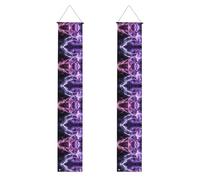 Bannière de porche de remise de diplôme WHJDPP Purple Ray Cat Picture Decor Banner pour extérieur intérieur cour fête 30,5 x 180,3 cm