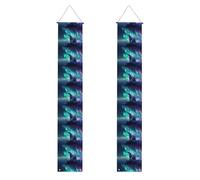 Bannière de porche de remise de diplôme WHJSHOP aurore boréale motif ours polaire décoration bannière de porte, pour extérieur et intérieur, cour, fête, 30,5 x 180,3 cm