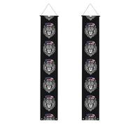 Bannière de porche de remise de diplôme WHJSHOP cool motif tête de lion décorative pour extérieur intérieur cour fête 30,5 x 180,3 cm