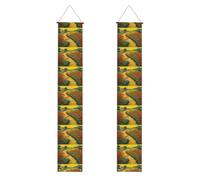 Bannière de porche de remise de diplôme WHJSHOP coquelicots champ de briques jaunes motif route de briques décoratives pour extérieur intérieur cour fête 30,5 x 180,3 cm