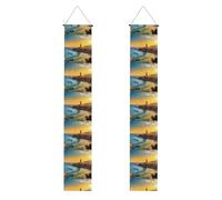 Bannière de porche de remise de diplôme WHJSHOP Coucher de soleil à Barcelone pour extérieur et intérieur 30,5 x 180,3 cm