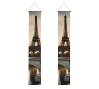 Bannière de porche de remise de diplôme WHJSHOP French Paris Tour Eiffel Motif Tour Eiffel Bannière décorative pour extérieur intérieur cour fête 30,5 x 180,3 cm