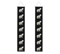 Bannière de porche de remise de diplôme WHJSHOP marchant à pois blancs avec motif ours blanc, bannière de porte, pour extérieur et intérieur, cour, fête, 30,5 x 180,3 cm