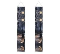 Bannière de porche de remise de diplôme WHJSHOP rouge Cabine téléphonique Londres Street Motif bannière décorative pour extérieur intérieur cour fête 30,5 x 180,3 cm