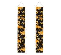 Bannière de porche de remise de diplôme YYHHAOFA avec scorpion doré - Bannière décorative pour extérieur et intérieur - 30,5 x 180,3 cm