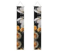 Bannière de porche de remise de diplôme YYHHAOFA Beau Cacatoès Oiseau Fleur Imprimé Bannière Décoration Bannière Panneau de Porte pour Extérieur Intérieur Cour Fête 30,5 x 180,3 cm