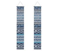Bannière de porche de remise de diplôme YYHHAOFA bleue polynésienne maori motif tribal imprimé, bannière de porte, pour extérieur et intérieur, cour, fête, 30,5 x 180,3 cm