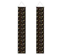 Bannière de porche de remise de diplôme YYHHAOFA fond noir et doré imprimé bannière de porte, pour extérieur et intérieur, cour, fête, 30,5 x 180,3 cm