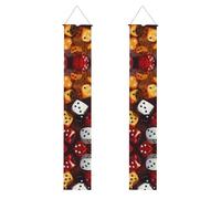 Bannière de porche de remise de diplôme YYHHAOFA Games Dice Set Imprimé Décor Bannière Panneau de Porte pour Extérieur Intérieur Yard Party 30,5 x 180,3 cm