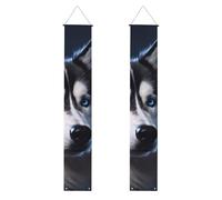 Bannière de porche de remise de diplôme YYHHAOFA Husky - Bannière décorative pour extérieur et intérieur - 30,5 x 180,3 cm