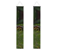 Bannière de porche de remise de diplôme YYHHAOFA Insectes sur feuilles imprimée pour extérieur intérieur cour fête 30,5 x 180,3 cm