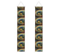 Bannière de porche de remise de diplôme YYHHAOFA Little Birds under the Rainbow - Bannière décorative pour extérieur et intérieur - 30,5 x 180,3 cm