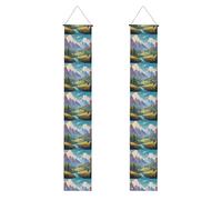 Bannière de porche de remise de diplôme YYHHAOFA Mountains under white clouds Printed Decor Banner Door Sign for Outdoor Indoor Yard Party 30,5 x 180,3 cm