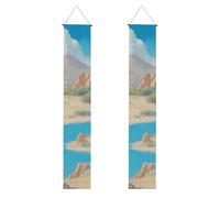 Bannière de porche de remise de diplôme YYHHAOFA Oasis dans le désert - Bannière décorative imprimée pour extérieur et intérieur - 30,5 x 180,3 cm