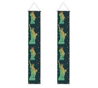 Bannière de porche de remise de diplôme YYHHAOFA Statue de la Liberté à New York - Bannière décorative imprimée pour extérieur et intérieur - 30,5 x 180,3 cm