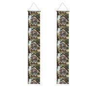 Bannière de porche de remise de diplôme YYHHAOFA The Little Elephant on the Swing - Bannière décorative imprimée pour extérieur et intérieur - 30,5 x 180,3 cm