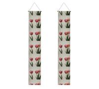 Bannière de porche de remise de diplôme YYHHAOFA Trois fleurs de tulipes imprimées Bannière décorative pour extérieur intérieur cour fête 30,5 x 180,3 cm