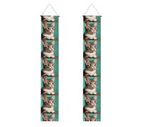 Bannière de porche de remise de diplôme YYHWHJDE A curious cat impression panneau de porte, pour extérieur et intérieur, cour, fête, 30,5 x 180,3 cm
