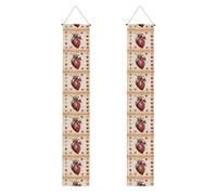 Bannière de porche de remise de diplôme YYHWHJDE Anatomie humaine Cœur Impression Décoration Bannière Panneau de porte, pour extérieur et intérieur, cour, fête, 30,5 x 180,3 cm