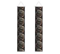 Bannière de porche de remise de diplôme YYHWHJDE au design magique avec runes nordiques, boussole, décoration de porte, pour extérieur et intérieur, cour, fête, 30,5 x 180,3 cm