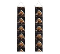 Bannière de porche de remise de diplôme YYHWHJDE blanche délicate impression fleur de lotus bannière décorative bannière de porte, pour extérieur et intérieur, cour, fête, 30,5 x 180,3 cm