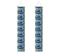 Bannière de porche de remise de diplôme YYHWHJDE bleu hibiscus impression bannière décorative panneau de porte, pour extérieur et intérieur, cour, fête, 30,5 x 180,3 cm