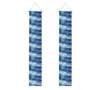Bannière de porche de remise de diplôme YYHWHJDE bleue avec impression de vagues de l'océan pour extérieur et intérieur, fête 30,5 x 180,3 cm