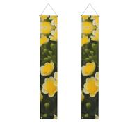 Bannière de porche de remise de diplôme YYHWHJDE Blooming Yellow Flower Printing Decor Banner Door Sign, pour extérieur et intérieur, cour, fête, 30,5 x 180,3 cm