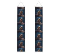 Bannière de porche de remise de diplôme YYHWHJDE Capybara Atteindre les étoiles - Bannière décorative pour extérieur et intérieur - 30,5 x 180,3 cm