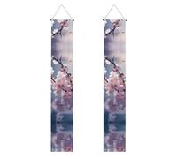 Bannière de porche de remise de diplôme YYHWHJDE Cherry Blossoms In The Water Printing Decor Banner Door Sign, pour extérieur et intérieur, cour, fête, 30,5 x 180,3 cm
