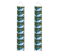 Bannière de porche de remise de diplôme YYHWHJDE ciel tropical écologie impression décoration bannière panneau de porte, pour extérieur intérieur cour fête 30,5 x 180,3 cm