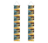 Bannière de porche de remise de diplôme YYHWHJDE Coucher de soleil à Barcelone - Bannière décorative pour extérieur et intérieur - 30,5 x 180,3 cm