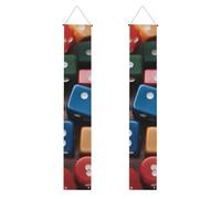 Bannière de porche de remise de diplôme YYHWHJDE Games Dice Set Impression Décor Bannière Panneau de porte, pour extérieur et intérieur, cour, fête, 30,5 x 180,3 cm