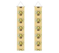 Bannière de porche de remise de diplôme YYHWHJDE jaune abeille imprimée bannière décorative panneau de porte, pour extérieur et intérieur, cour, fête, 30,5 x 180,3 cm