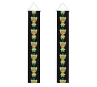 Bannière de porche de remise de diplôme YYHWHJDE Little Bear avec bandeau vert - Bannière décorative pour extérieur et intérieur - 30,5 x 180,3 cm