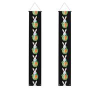 Bannière de porche de remise de diplôme YYHWHJDE Little White Rabbit in the Carotte Pancarte décorative pour extérieur intérieur cour fête 30,5 x 180,3 cm