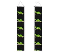Bannière de porche de remise de diplôme YYHWHJDE Petit dinosaure vert sur planche à roulettes, bannière décorative pour extérieur et intérieur, cour, fête, 30,5 x 180,3 cm