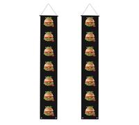 Bannière de porche de remise de diplôme YYHWHJDE Strawberry Burger Impression Décoration Panneau de porte, pour extérieur et intérieur, cour, fête, 30,5 x 180,3 cm