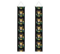 Bannière de porche de remise de diplôme YYHWHJDE The lion among the sunflower Printing Decor Banner Door Sign, pour extérieur et intérieur, cour, fête, 30,5 x 180,3 cm