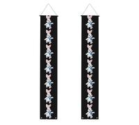 Bannière de porche de remise de diplôme YYHWHJDE The Little White Rabbit Jumping Impression décorative pour extérieur intérieur cour fête 30,5 x 180,3 cm