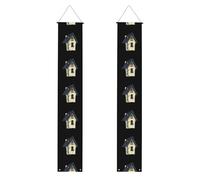 Bannière de porche de remise de diplôme YYHWHJDE The Scary Crow House Impression Décoration de porte, pour extérieur et intérieur, cour, fête, 30,5 x 180,3 cm