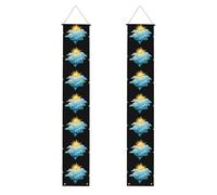 Bannière de porche de remise de diplôme YYHWHJDE The Sun Hanging in the Blue Sky Impression décorative Panneau de porte, pour extérieur et intérieur, cour, fête, 30,5 x 180,3 cm