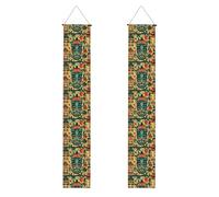 Bannière de porche de remise de diplôme YYHWHJDE vintage Aloha Tiki motif imprimé bannière décorative bannière de porte, pour extérieur et intérieur, cour, fête, 30,5 x 180,3 cm